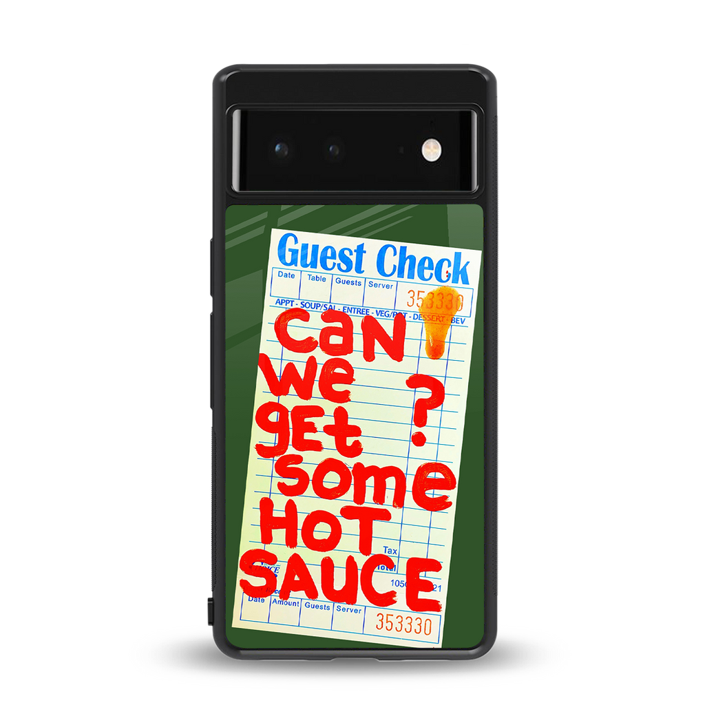 hot sauce back phone cover | glass case for google pixel 6