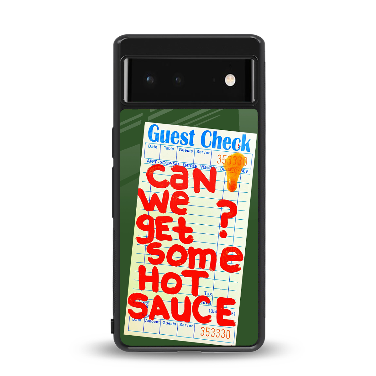 hot sauce back phone cover | glass case for google pixel 6