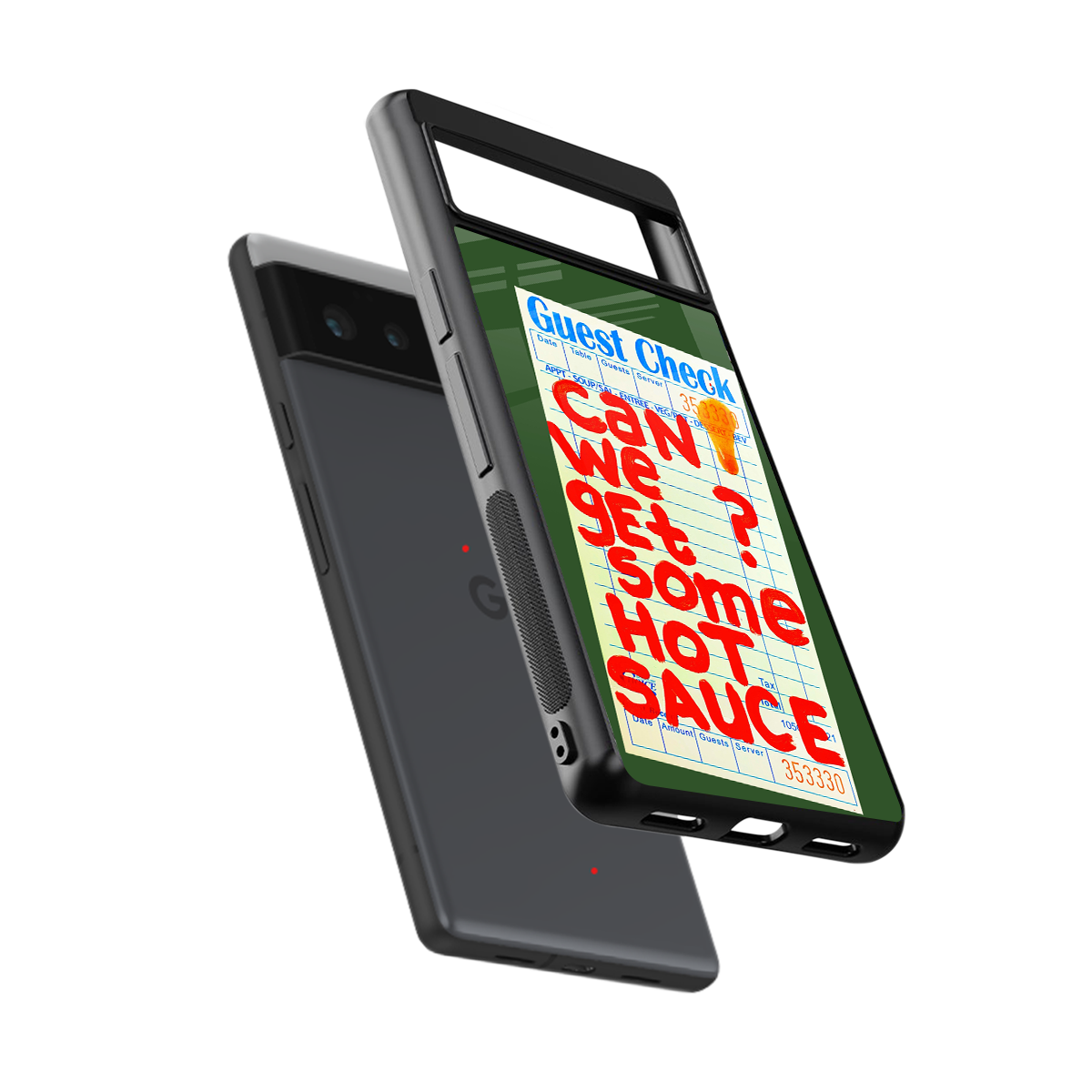 hot sauce back phone cover | glass case for google pixel 6