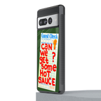 hot sauce back phone cover | glass case for google pixel 7 pro