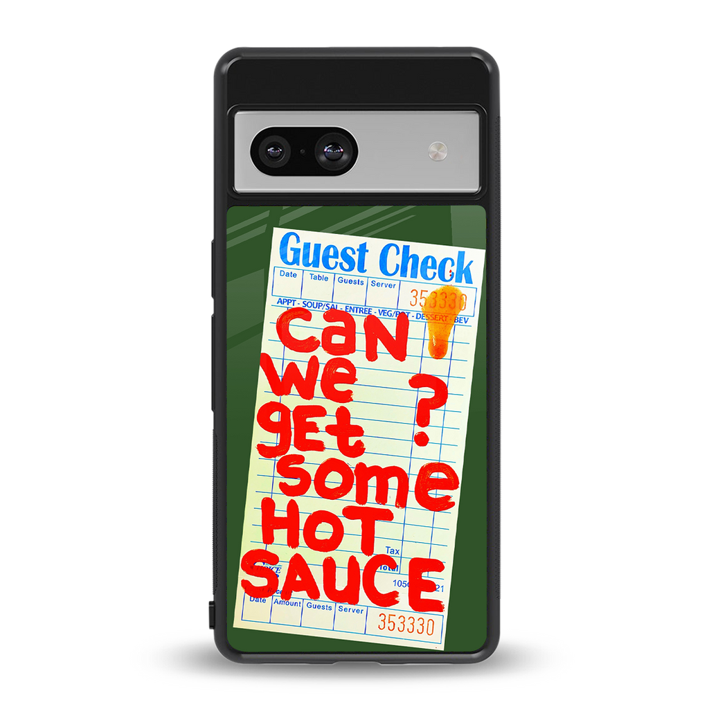 hot sauce back phone cover | glass case for Google Pixel 7A