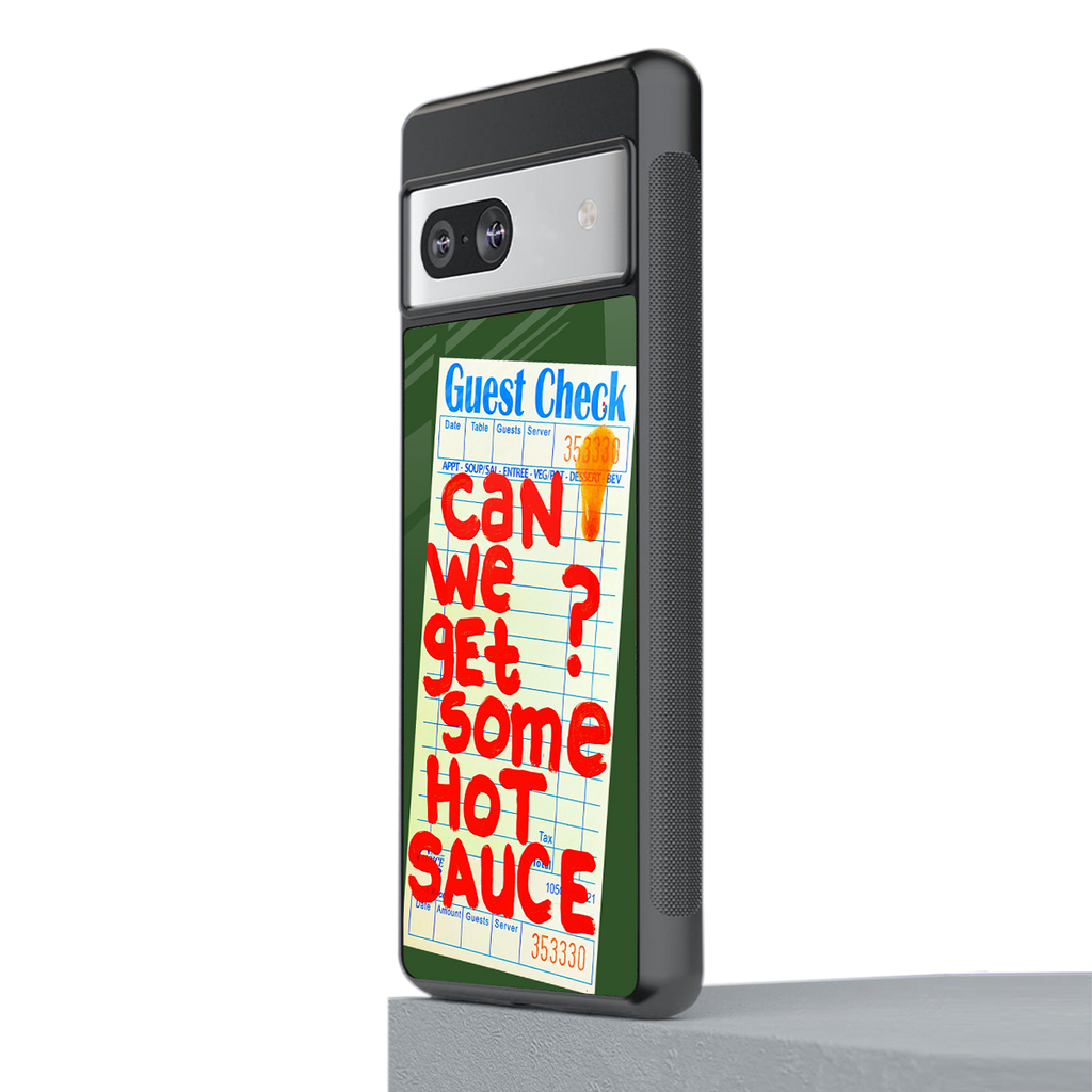 hot sauce back phone cover | glass case for Google Pixel 7
