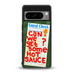 hot sauce back phone cover | glass case for google pixel 8 pro
