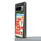 hot sauce back phone cover | glass case for google pixel 8 pro