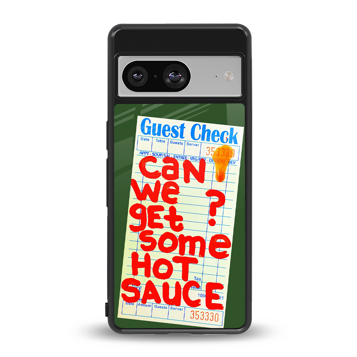 hot sauce back phone cover | glass case for Google Pixel 8