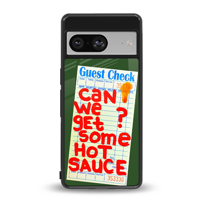 hot sauce back phone cover | glass case for Google Pixel 8