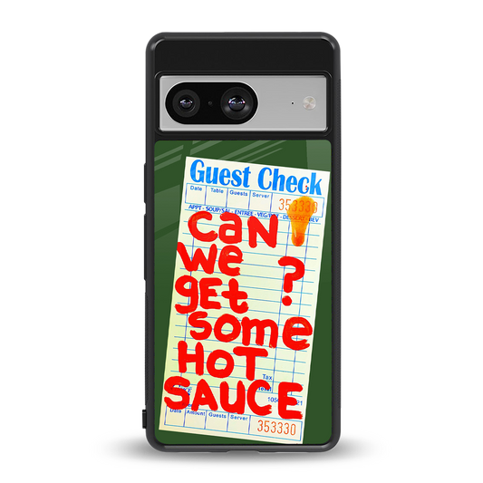 hot sauce back phone cover | glass case for Google Pixel 8