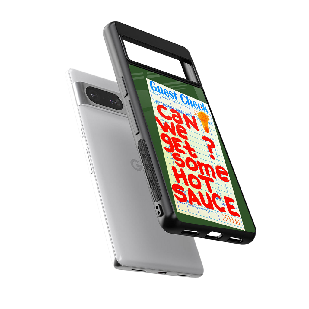 hot sauce back phone cover | glass case for Google Pixel 8