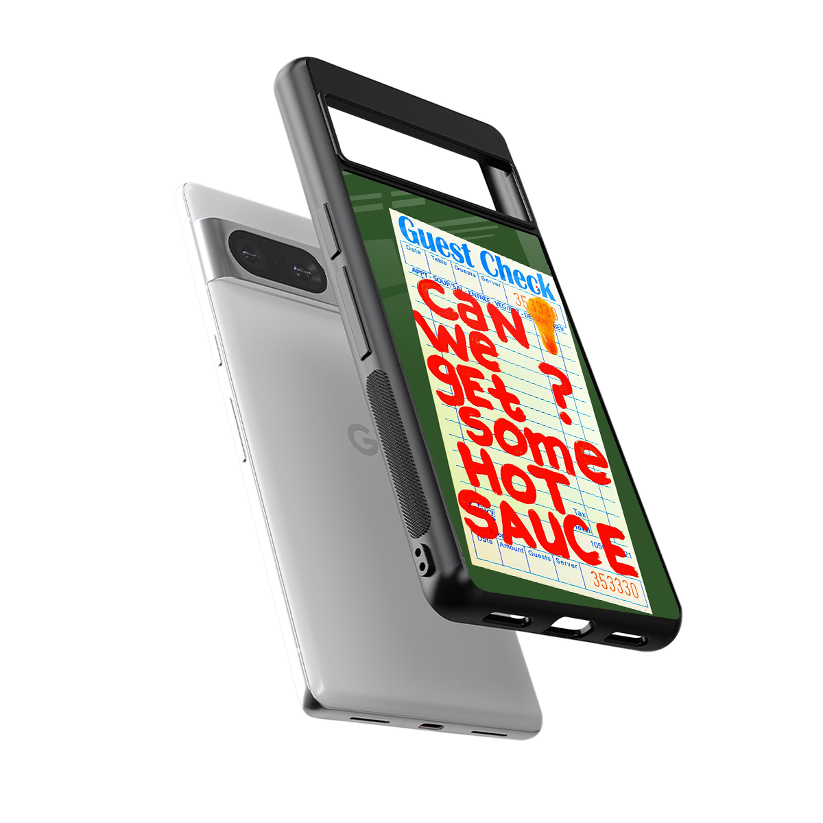 hot sauce back phone cover | glass case for Google Pixel 8
