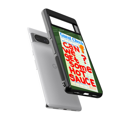 hot sauce back phone cover | glass case for Google Pixel 8