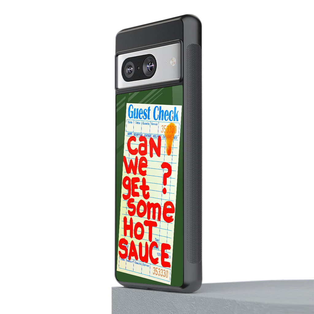 hot sauce back phone cover | glass case for Google Pixel 8