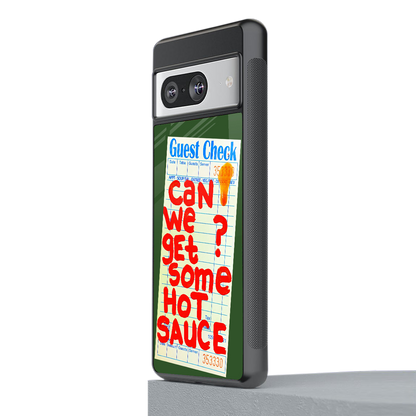 hot sauce back phone cover | glass case for Google Pixel 8