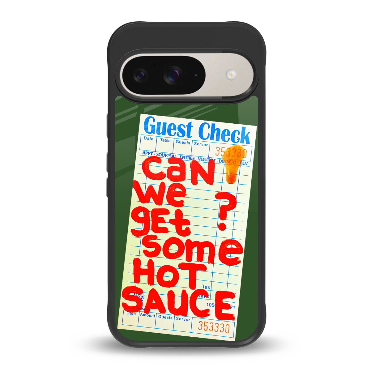 hot sauce back phone cover | glass case for google pixel 9