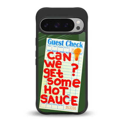 hot sauce back phone cover | glass case for google pixel 9 pro xl