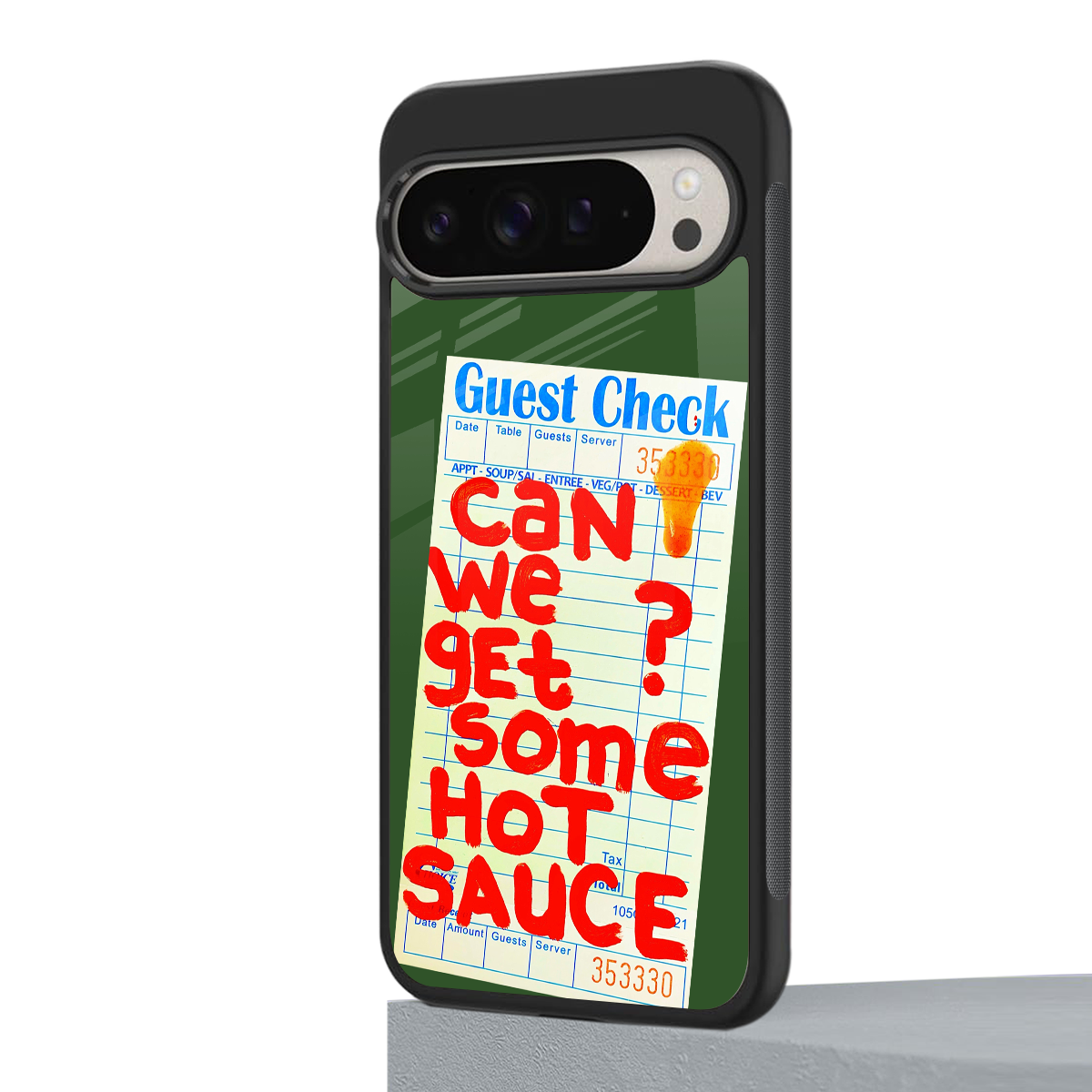hot sauce back phone cover | glass case for google pixel 9 pro