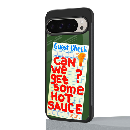 hot sauce back phone cover | glass case for google pixel 9 pro xl