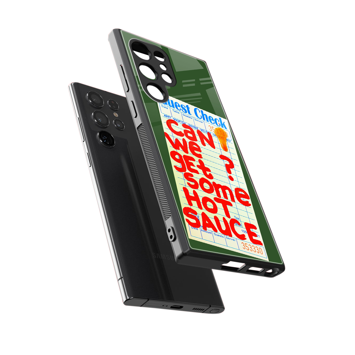 hot sauce back phone cover | glass case for samsung galaxy s23 ultra