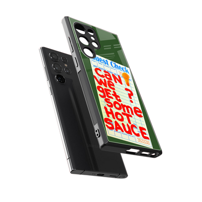 hot sauce back phone cover | glass case for samsung galaxy s23 ultra