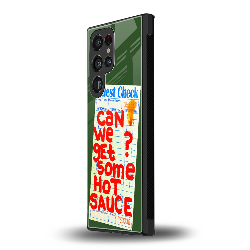 hot sauce back phone cover | glass case for samsung galaxy s24 ultra