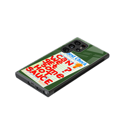 hot sauce back phone cover | glass case for samsung galaxy s24 ultra