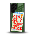 hot sauce back phone cover | glass case for samsung galaxy s25 ultra