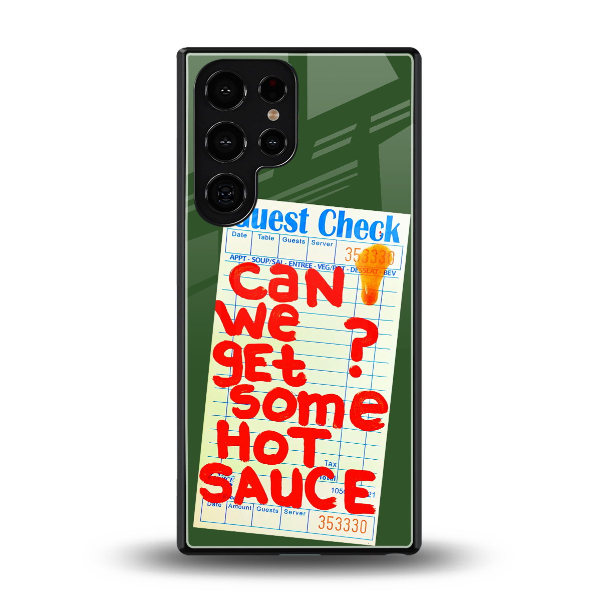 hot sauce back phone cover | glass case for samsung galaxy s25 ultra