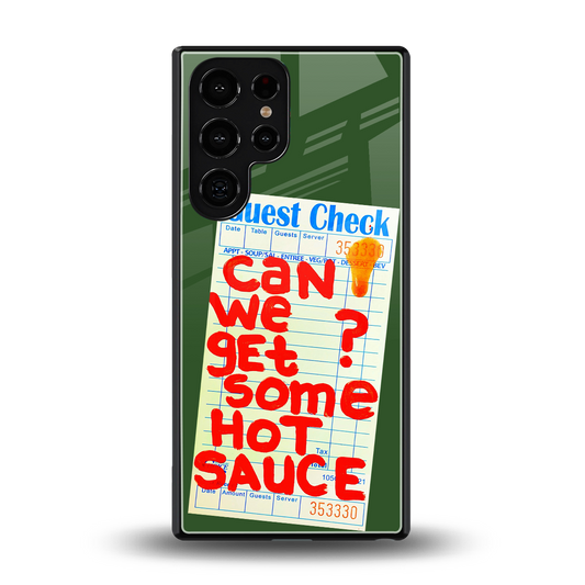 hot sauce back phone cover | glass case for samsung galaxy s25 ultra