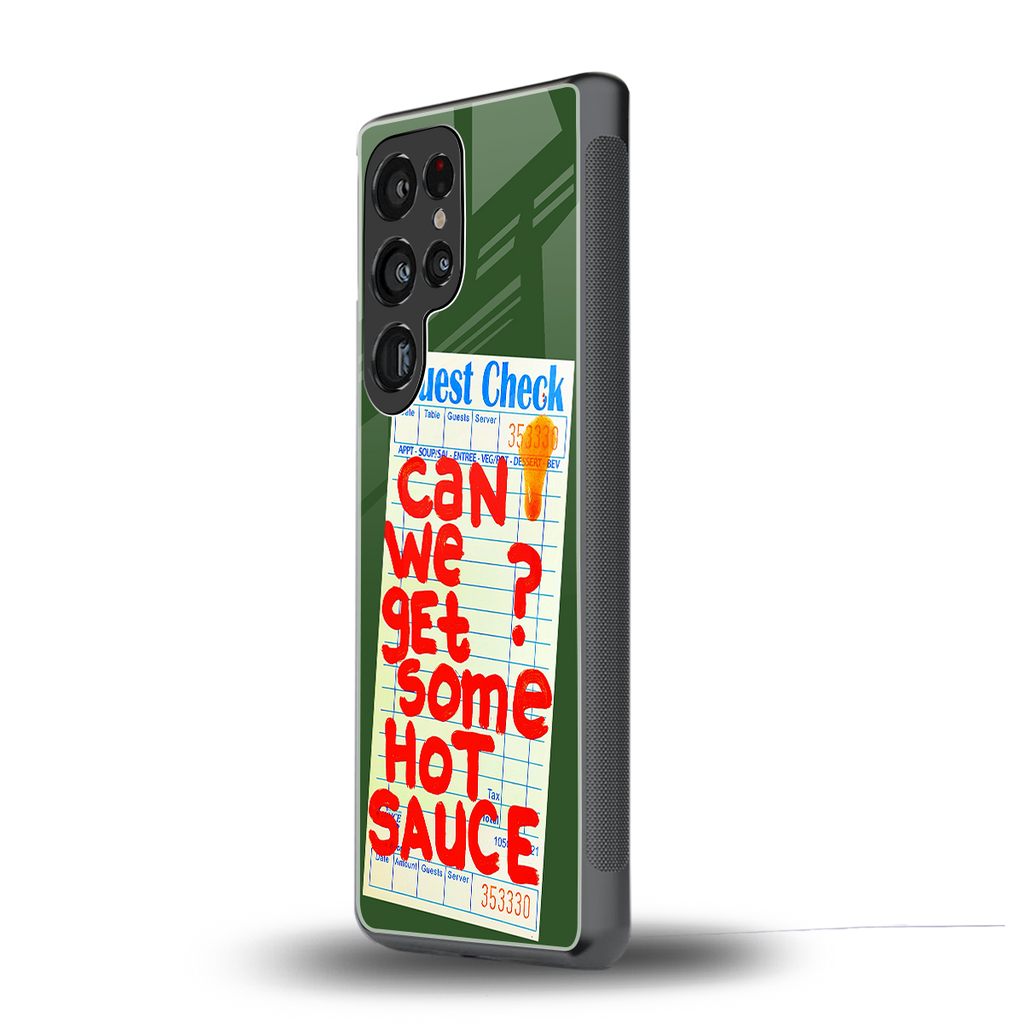 hot sauce back phone cover | glass case for samsung galaxy s25 ultra