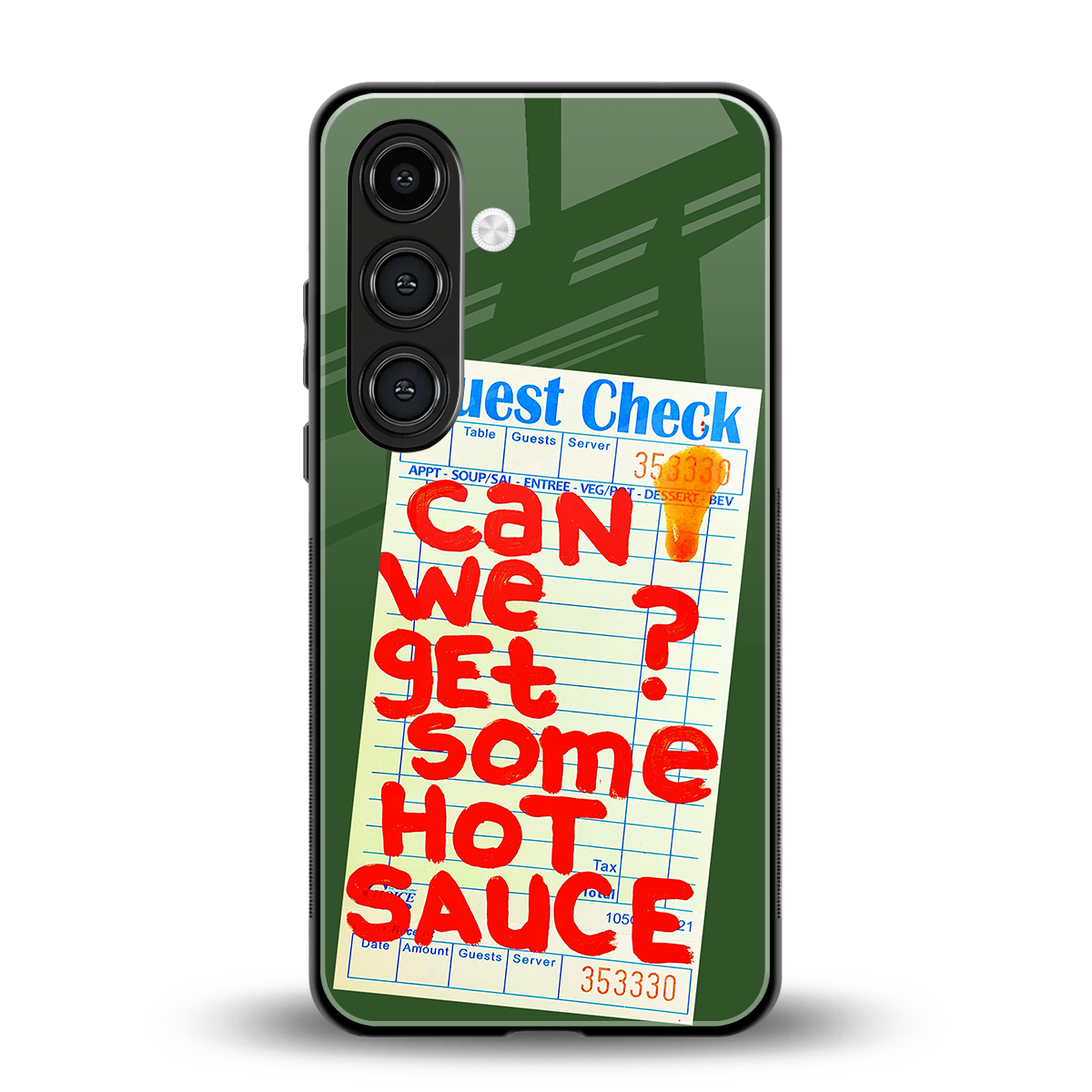 hot sauce back phone cover | glass case for samsung galaxy s24 fe