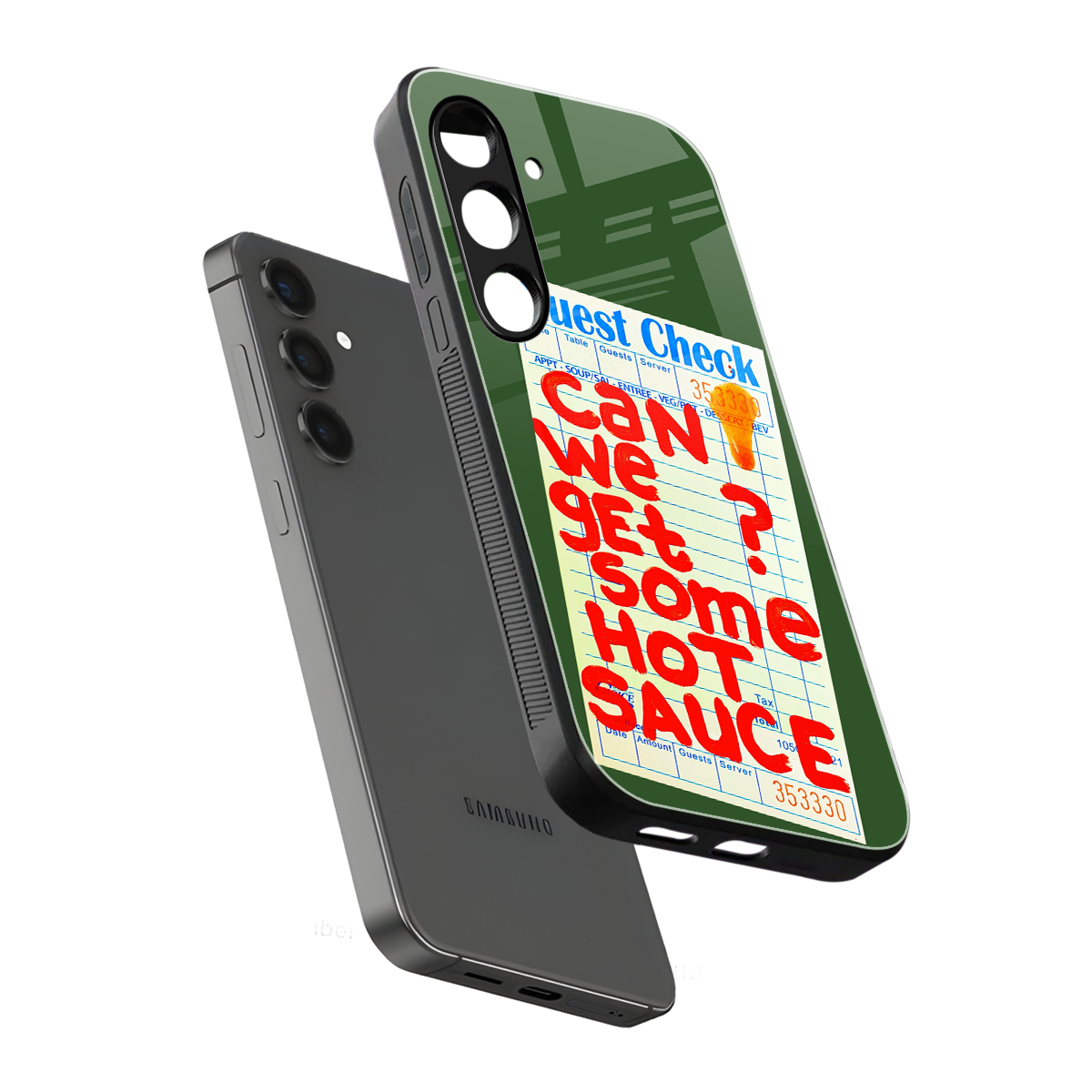 hot sauce back phone cover | glass case for samsung galaxy s23 plus