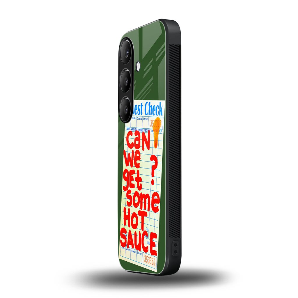 hot sauce back phone cover | glass case for samsung galaxy s24