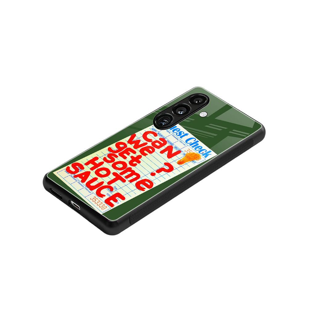 hot sauce back phone cover | glass case for samsung galaxy s24