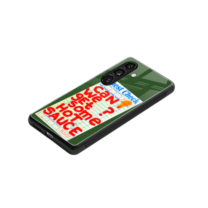 hot sauce back phone cover | glass case for samsung galaxy s24 fe