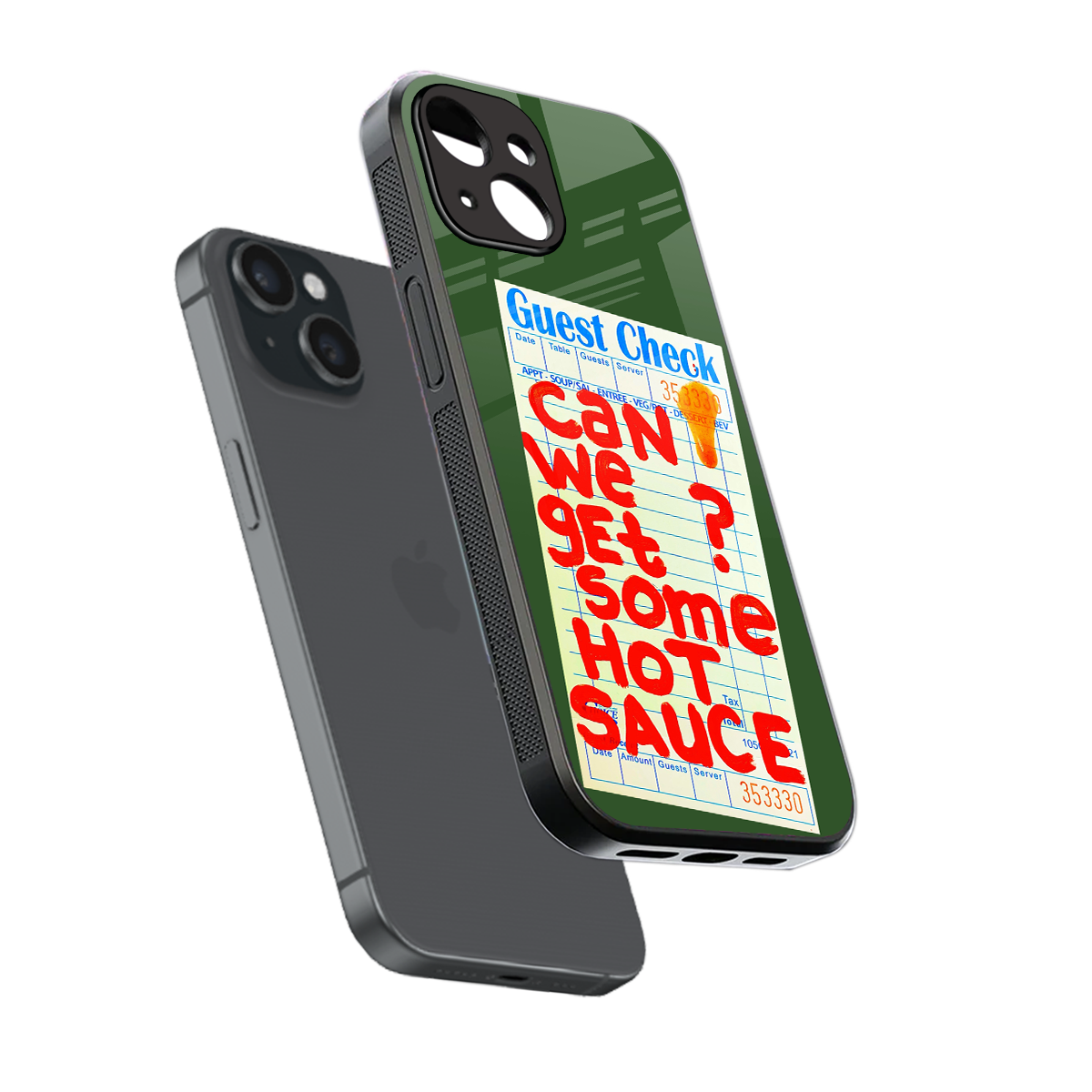 hot sauce back phone cover | glass case for iphone 15