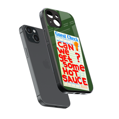 hot sauce back phone cover | glass case for iphone 15