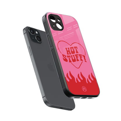 hot stuff back phone cover | glass case for iphone 15 plus