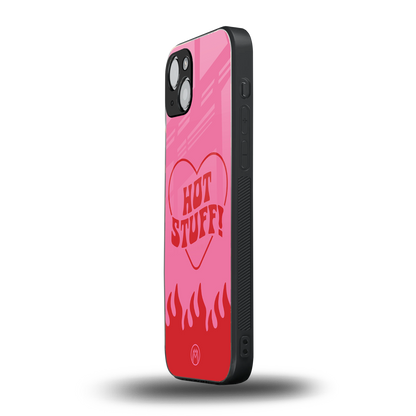 hot stuff back phone cover | glass case for iphone 15 plus