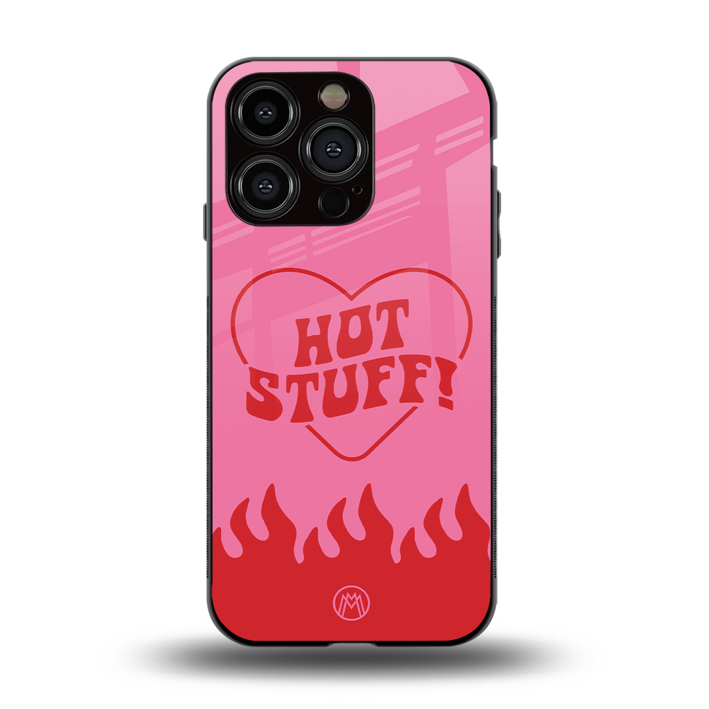 hot stuff back phone cover | glass case for iphone 15 pro