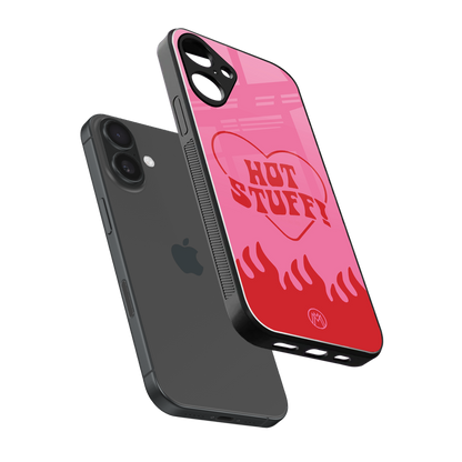 hot stuff back phone cover | glass case for iphone 16 plus