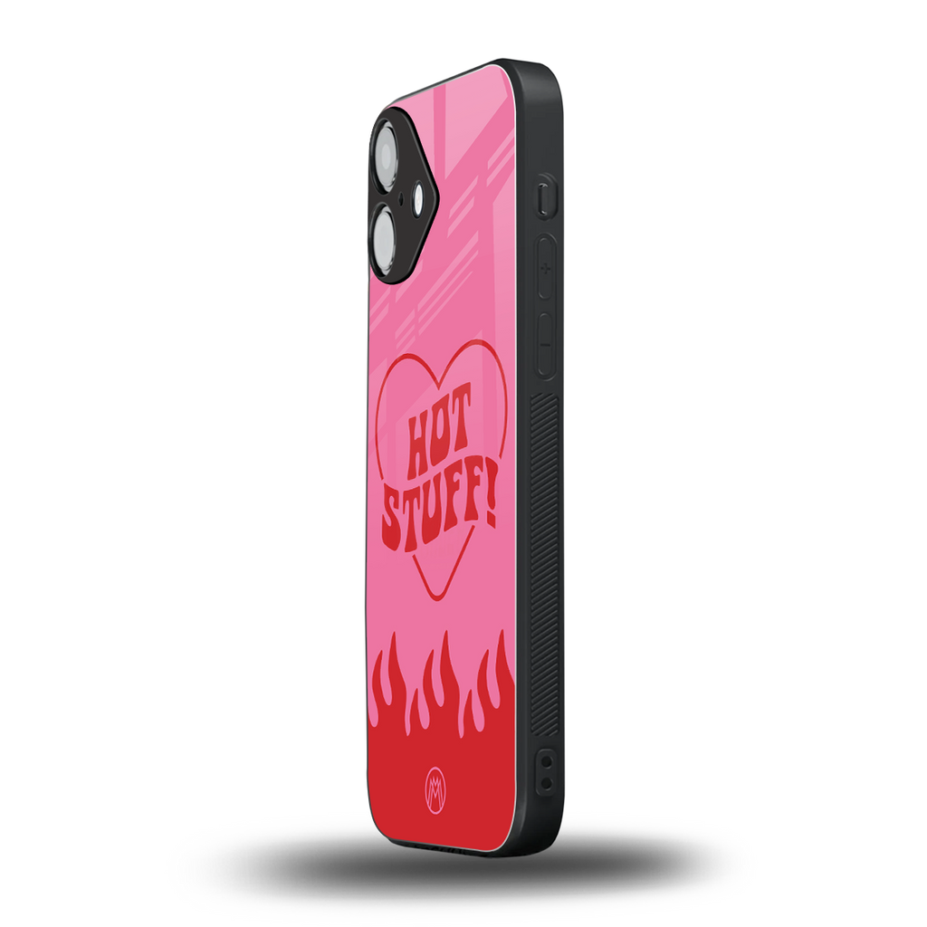 hot stuff back phone cover | glass case for iphone 16 plus