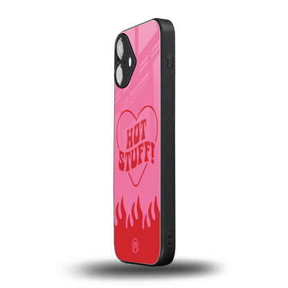 hot stuff back phone cover | glass case for iphone 16 plus