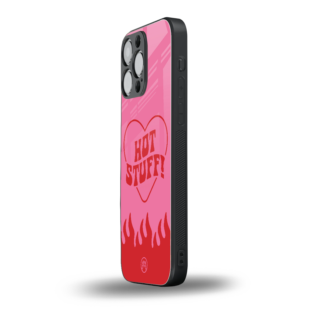 hot stuff back phone cover | glass case for iphone 16 pro max