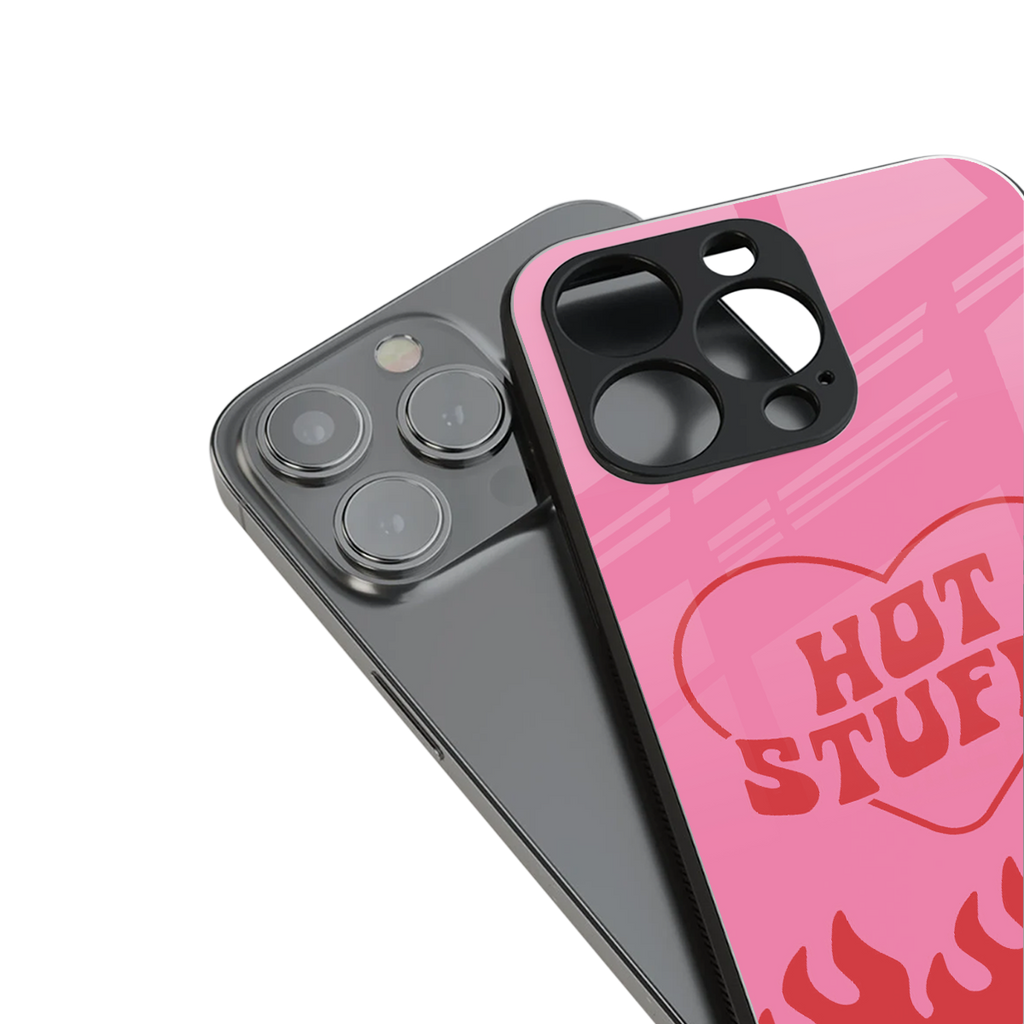 hot stuff back phone cover | glass case for iphone 15 pro