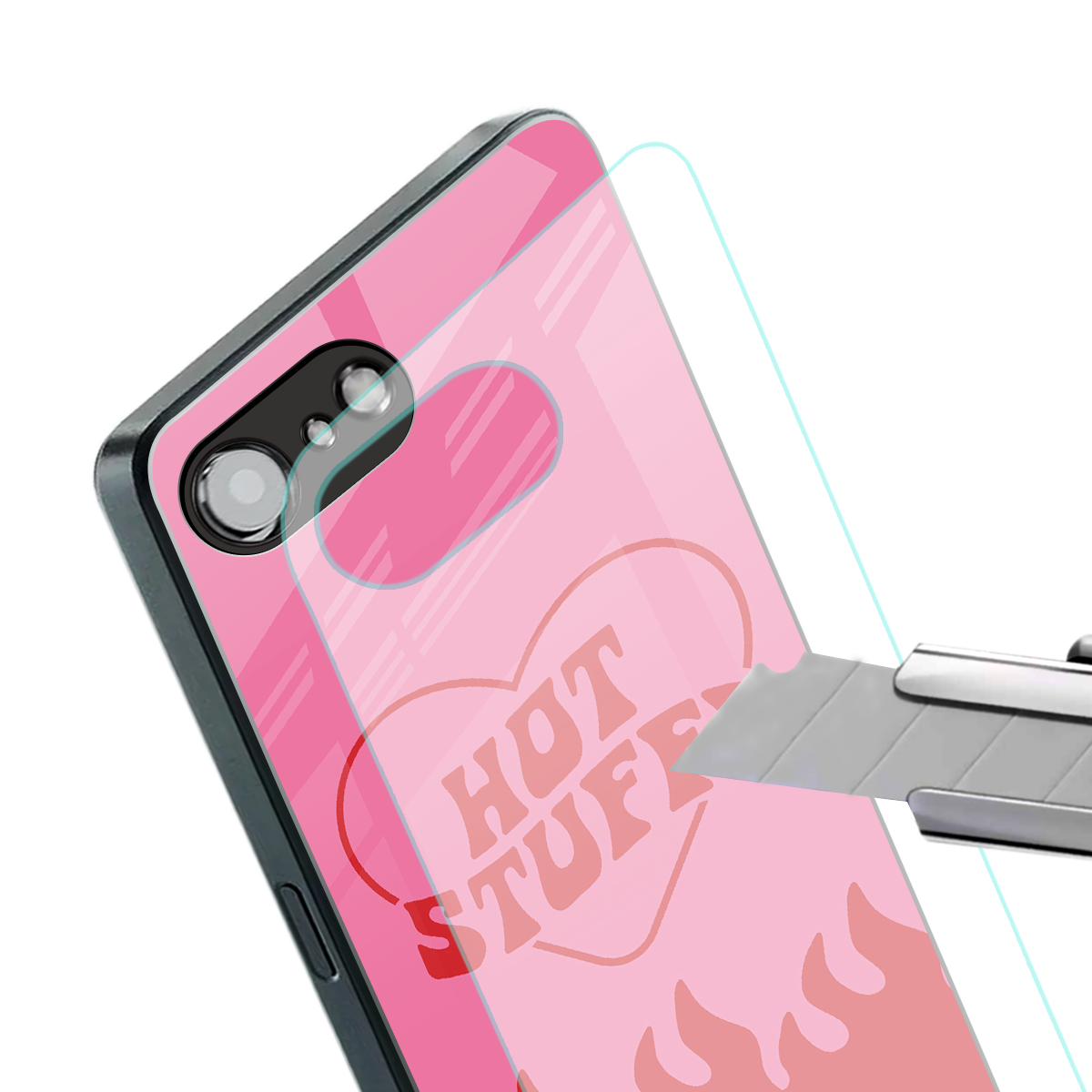 hot stuff back phone cover | glass case for iphone 16e