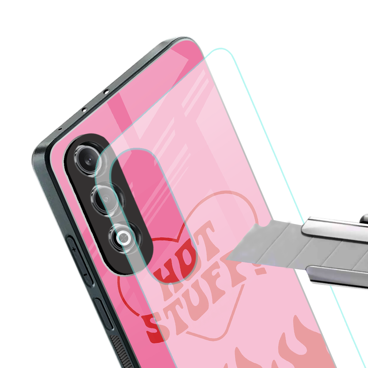 hot stuff back phone cover | glass case for oneplus nord ce 4