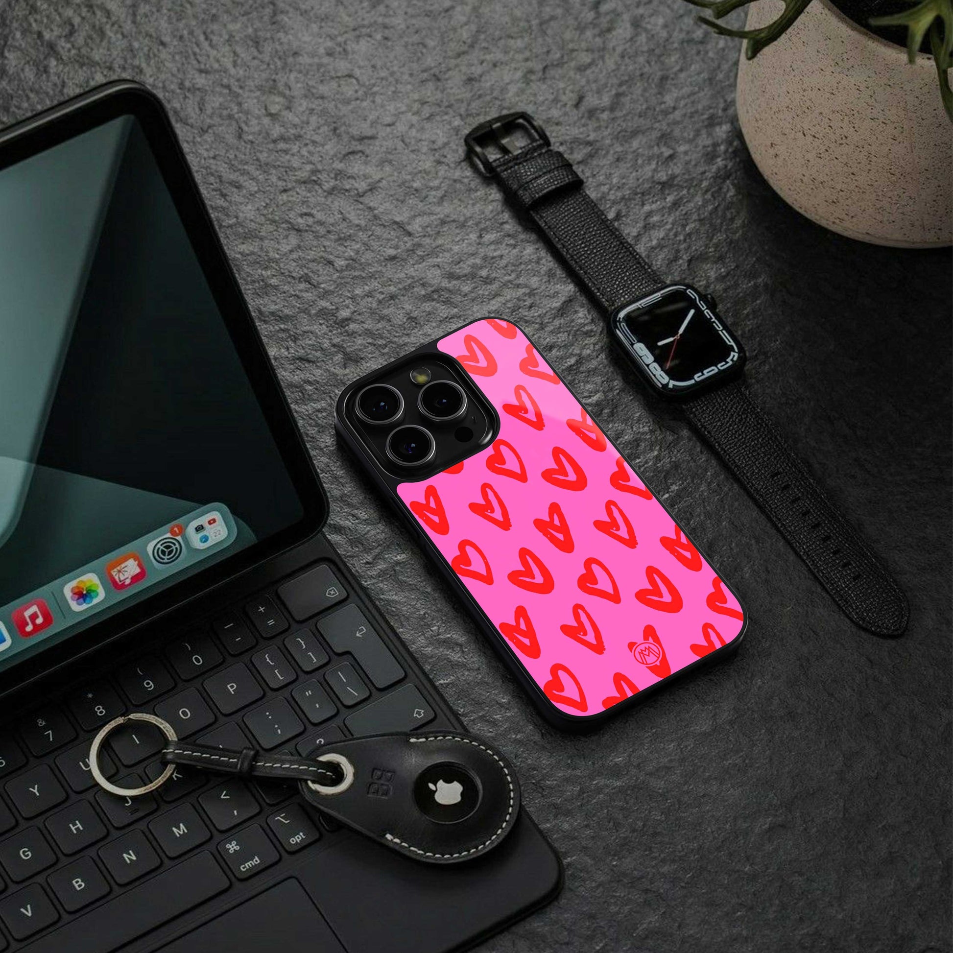 hot pink soul back phone cover | glass case for iphone 13 pro max