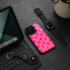 hot pink soul back phone cover | glass case for iphone 16 pro max