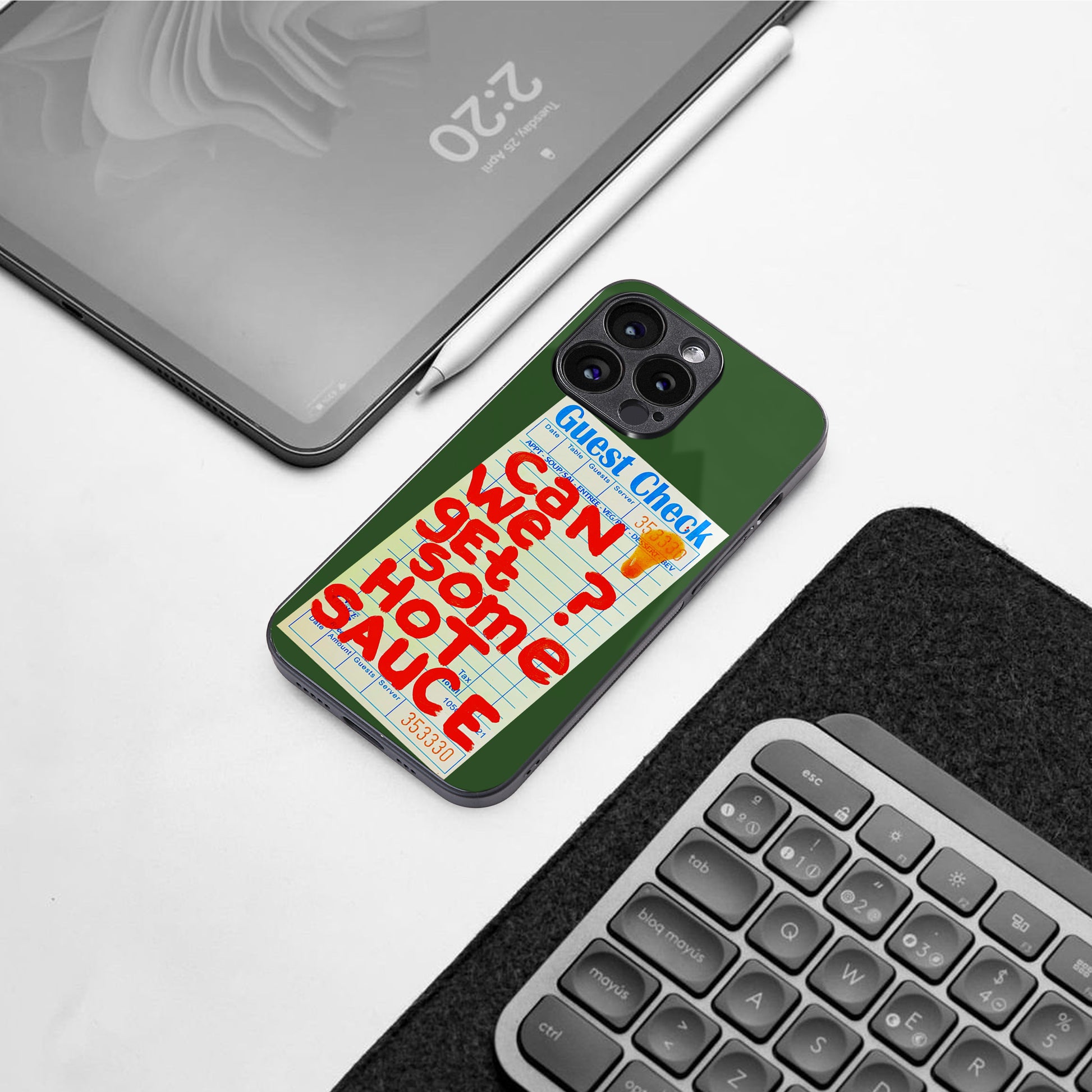 hot sauce back phone cover | glass case for google pixel 8 pro