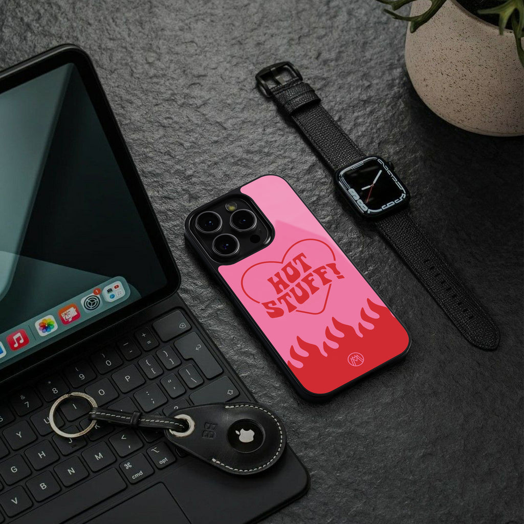 hot stuff back phone cover | glass case for iphone 15 pro