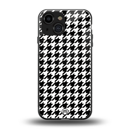 houndstooth classic back phone cover | glass case for iphone 13 mini